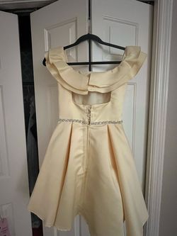 Marilee Yellow Size 2 Flare Swoop Pageant Cocktail Dress on Queenly