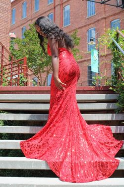 Alamour The Label Red Size 10 50 Off Plunge Floor Length Pageant Mermaid Dress on Queenly