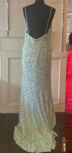 Style 7590 Jovani Blue Size 18 7590 Floor Length Side slit Dress on Queenly