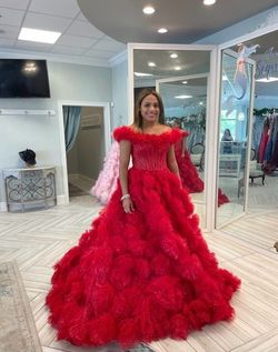 Style N/A Sherri Hill Red Size 6 Quinceanera Floor Length Ball gown on Queenly