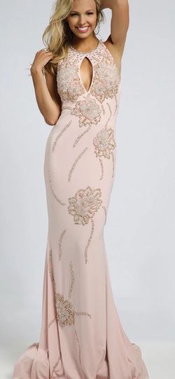 Jovani Nude Size 6 50 Off Wedding Guest A-line Dress on Queenly