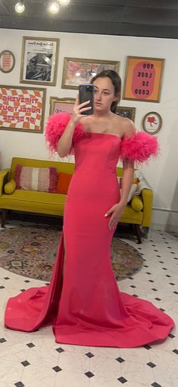 Style 3250 Colors Pink Size 6 Floor Length Pageant Side slit Dress on Queenly