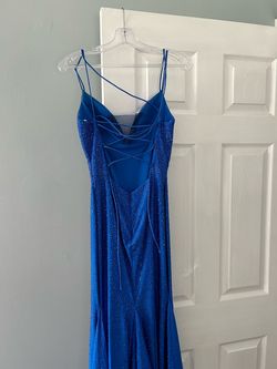 Sherri Hill Blue Size 4 Floor Length Jersey 70 Off Mermaid Dress on Queenly