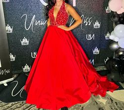 Sherri Hill Red Size 8 Pageant Ball gown on Queenly