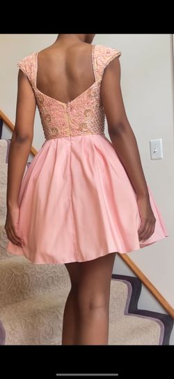 Sherri Hill Pink Size 4 Flare Cap Sleeve Cocktail Dress on Queenly