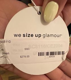 Style SC8110 Sydney's Closet Green Size 24 Mini Free Shipping Plunge Pageant Cocktail Dress on Queenly