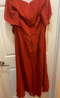 JJs House Orange Size 16 Medium Height Jj’s House Sleeves Plus Size A-line Dress on Queenly