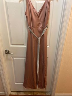 Fame and Partners Pink Size 10 Satin Jersey A-line Dress on Queenly