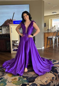 Jessica Angel Purple Size 4 Floor Length Prom Pageant Jumpsuit Dress on Queenly