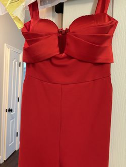 Miss Circle Red Size 4 Floor Length Medium Height Pageant Jumpsuit Dress on Queenly