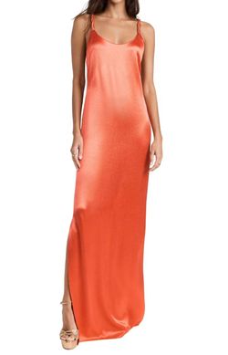 Style 1-1472061721-149 ALEXIS Orange Size 12 Side Slit Straight Dress on Queenly