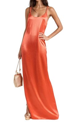 Style 1-1472061721-149 ALEXIS Orange Size 12 Side Slit Straight Dress on Queenly