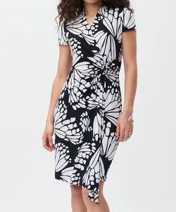 Style 1-1527544733-98 Joseph Ribkoff Black Size 10 Polyester Cap Sleeve Cocktail Dress on Queenly