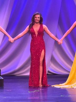 Sherri Hill Red Size 2 50 Off Pageant Side slit Dress on Queenly