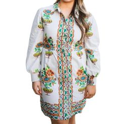 Style 1-2336377237-1691 Flora Bea White Size 16 Sleeves Plus Size Cocktail Dress on Queenly