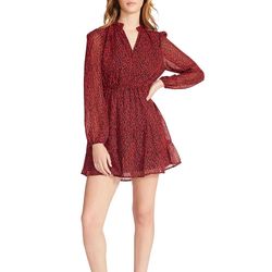 Style 1-2490261090-149 STEVE MADDEN Red Size 12 Mini Print Cocktail Dress on Queenly