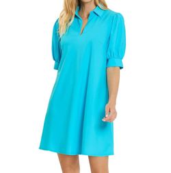 Style 1-2888416580-74 JUDE CONNALLY Blue Size 4 Mini Pockets V Neck Cocktail Dress on Queenly