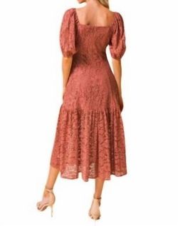 Style 1-3058931268-149 FLYING TOMATO Brown Size 12 Tall Height Free Shipping Lace Plus Size Cocktail Dress on Queenly