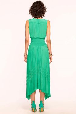 Style 1-3065587654-70 Ramy Brook Green Size 0 Military Polyester Straight Dress on Queenly