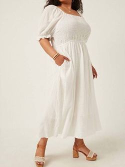 Style 1-316398779-1464 SCOUT White Size 28 Pockets Bridal Shower Plus Size Cocktail Dress on Queenly