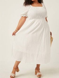 Style 1-316398779-1464 SCOUT White Size 28 Pockets Bridal Shower Plus Size Cocktail Dress on Queenly