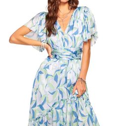 Style 1-3356444989-98 Ramy Brook Blue Size 10 V Neck Free Shipping 1-3356444989-98 Polyester Cocktail Dress on Queenly