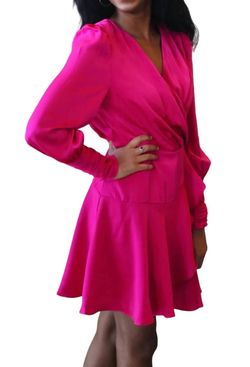 Style 1-3415713339-74 THML Pink Size 4 Magenta Sorority Summer Cocktail Dress on Queenly