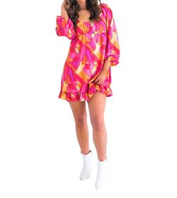 Style 1-3488811151-74 Peach Love Pink Size 4 Print 1-3488811151-74 Casual Cocktail Dress on Queenly