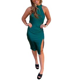 Style 1-3637892341-149 The Vintage Shop Green Size 12 Side Slit Free Shipping Tall Height Cocktail Dress on Queenly