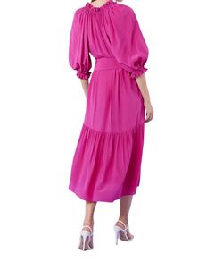 Style 1-3684510527-74 GILNER FARRAR Pink Size 4 Mini V Neck High Neck Straight Dress on Queenly