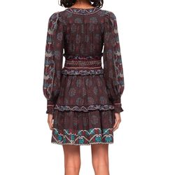 Style 1-791632118-1498 SEA Brown Size 4 Embroidery Mini Cocktail Dress on Queenly