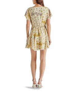 Style 1-896643826-149 STEVE MADDEN Yellow Size 12 Casual Mini Cocktail Dress on Queenly