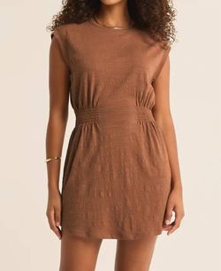 Style 1-921026532-70 Z Supply Brown Size 0 Casual Polyester Mini Spandex Sorority Cocktail Dress on Queenly