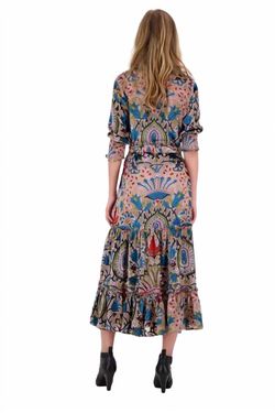 Style 1-925508699-1691 Rubyyaya Brown Size 16 Print Sleeves Straight Dress on Queenly