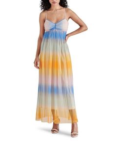 Style 1-102707640-149 STEVE MADDEN Yellow Size 12 Print Sweetheart Ombre Straight Dress on Queenly