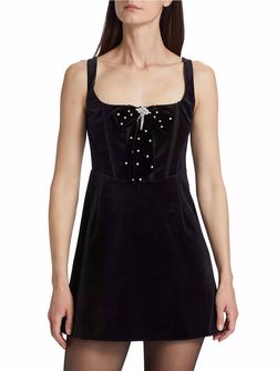 Style 1-1460547218-1498 LoveShackFancy Black Size 4 Polyester Mini Spandex Corset Sorority Cocktail Dress on Queenly