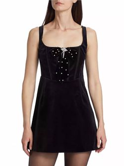 Style 1-1460547218-1901 LoveShackFancy Black Size 6 Mini Polyester Cocktail Dress on Queenly