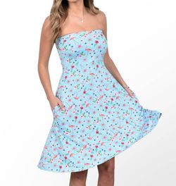 Style 1-1961094240-149 Southwind Blue Size 12 Strapless Pockets Plus Size Cocktail Dress on Queenly