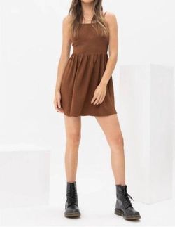 Style 1-196112729-74 Pretty Garbage Brown Size 4 1-196112729-74 Corset Mini Backless Cocktail Dress on Queenly