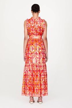 Style 1-2135560131-14 Marie Oliver Orange Size 0 Shiny Military Straight Dress on Queenly