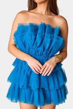 Style 1-2383057989-149 BUDDYLOVE Blue Size 12 Sorority Rush Free Shipping Polyester Strapless Sorority Cocktail Dress on Queenly