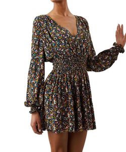 Style 1-26893081-74 Rails Black Size 4 Floral Sleeves V Neck Cocktail Dress on Queenly