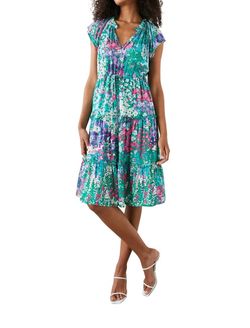 Style 1-3318048365-74 Rails Green Size 4 V Neck Floral Cocktail Dress on Queenly