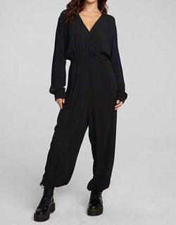 Style 1-3747064630-70 Chaser Black Size 0 Floor Length Free Shipping Long Sleeve Jumpsuit Dress on Queenly