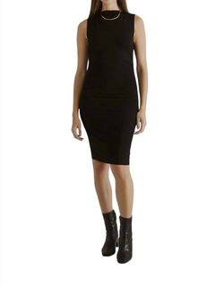 Style 1-4256693021-74 MOD REF Black Size 4 Mini Casual Jersey High Neck Cocktail Dress on Queenly