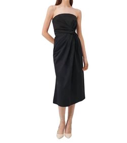 Style 1-4278574711-1498 MARELLA Black Size 4 Tall Height Polyester Side Slit Cocktail Dress on Queenly