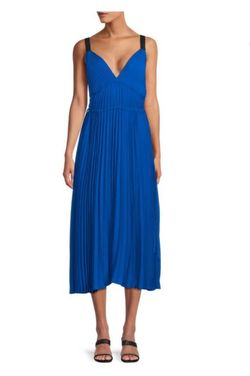 Style 1-893750805-1901 Proenza Schouler Blue Size 6 Free Shipping Tall Height Polyester Cocktail Dress on Queenly