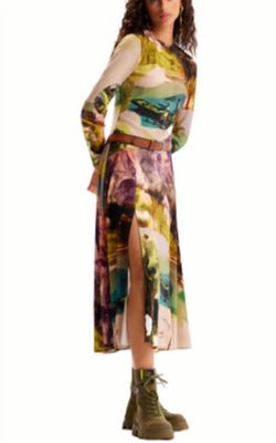 Style 1-1026489224-1691 Desigual Green Size 16 Tall Height Free Shipping Cocktail Dress on Queenly