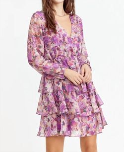 Style 1-1135434848-74 adelyn rae Purple Size 4 V Neck Long Sleeve Cocktail Dress on Queenly