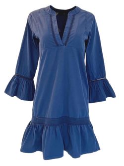 Style 1-115624229-70 bobi Blue Size 0 Tall Height Mini Bell Sleeves Cocktail Dress on Queenly